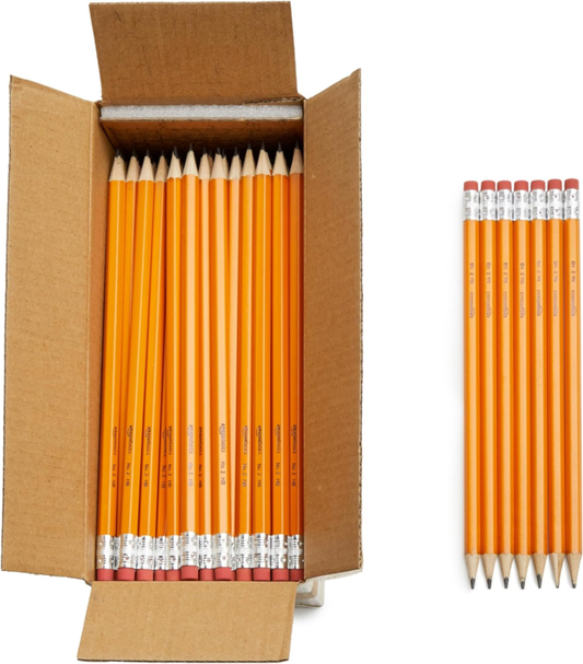 Amazon Basics Wood-Cased #2 Pencils, Pre-sharpened, HB Lead Bulk Box, 150 Count, Yellow : Office Products