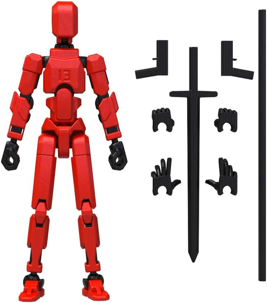 MerryXD T13 Action Figure,Assembly Completed Dummy Nova Titan Lucky 13 Action Figure 3D Printed Multi-Jointed Movable Toy Red : Toys & Games