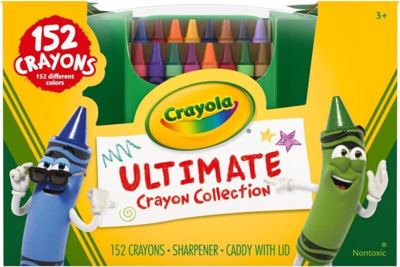 Crayola Ultimate Crayon Box Collection (152ct), Bulk Kids Crayon Caddy, Classic & Glitter Colors, Coloring Book Supplies, Gift for Kids : Toys & Games