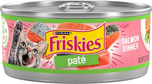 Purina Friskies Wet Cat Food Pate, Pate Salmon Dinner - (Pack of 24) 5.5 oz. Cans : Canned Wet Pet Food : Pet Supplies