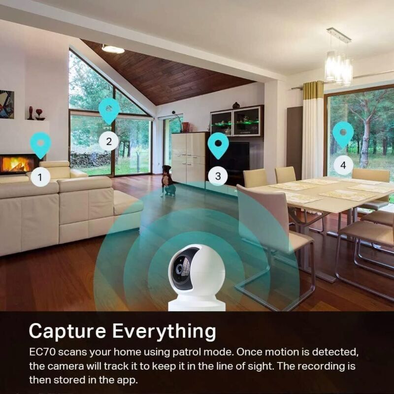 Kasa Indoor Pan/Tilt Smart Security Camera, 1080p HD Dog-Camera,2.4GHz with Night Vision,Motion Detection for Baby and Pet Monitor, Cloud & SD Card Storage, Works with Alexa& Google Home (EC70), White : Electronics