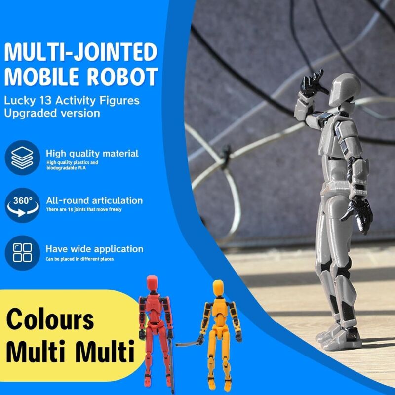 MerryXD T13 Action Figure,Assembly Completed Dummy Nova Titan Lucky 13 Action Figure 3D Printed Multi-Jointed Movable Toy Red : Toys & Games