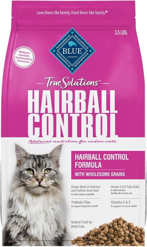 Blue Buffalo True Solutions Hairball Control Natural Dry Cat Food for Adult Cats, Chicken, 3.5-lb. Bag