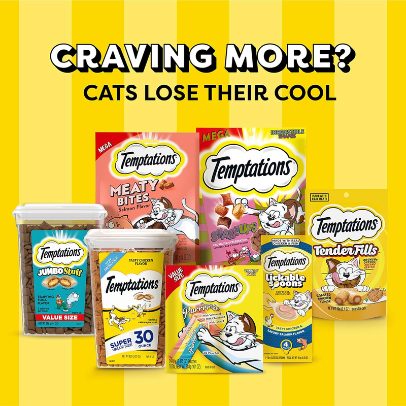 Temptations Classic Crunchy and Soft Cat Treats Seafood Medley Flavor, 30 oz. Tub : Pet Supplies