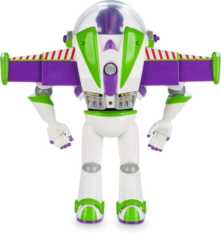 Disney Store Official Buzz Lightyear Interactive Talking Action Figure from Toy Story, Features 10+ English Phrases, Interacts with Other Figures and Toys : Toys & Games