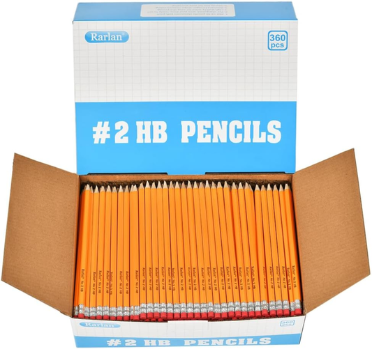 Rarlan Wood-Cased #2 HB Pencils, Pre-sharpened, 360 Count Bulk Pack : Office Products