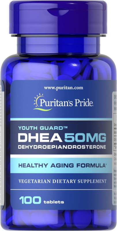 Puritan's Pride Youth Guard™ DHEA for Women and Men 50mg, Dietary Supplement forHealthy Aging, 3 Month Supply, 100 Tablets : Health & Household
