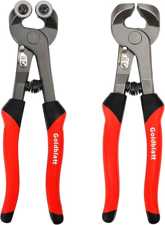 Goldblatt 2 Piece Glass Tile Nippers Set - Heavy Duty Wheeled Glass Mosaic Nipper & Hd Ceramic Tile Nipper, Tile Cutter Pliers Soft-grip Handle - Shapping Plier, Nipper Cutting Tools, Stone, Metal - Amazon.com