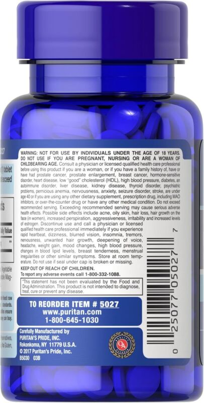 Puritan's Pride Youth Guard™ DHEA for Women and Men 50mg, Dietary Supplement forHealthy Aging, 3 Month Supply, 100 Tablets : Health & Household