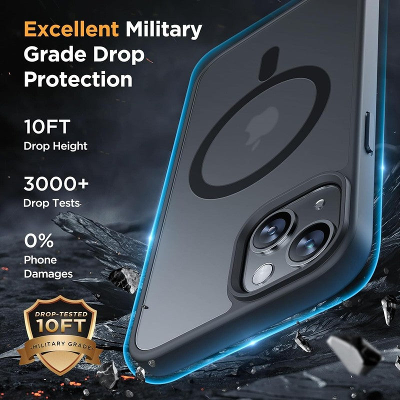Miracase Magnetic Series for iPhone 15 Case [with 2X Screen Protectors] [Compatible with MagSafe] Military-Grade Protection, Anti-Fingerprint, Magnetic Phone Case for iPhone 15 - Black : Cell Phones & Accessories