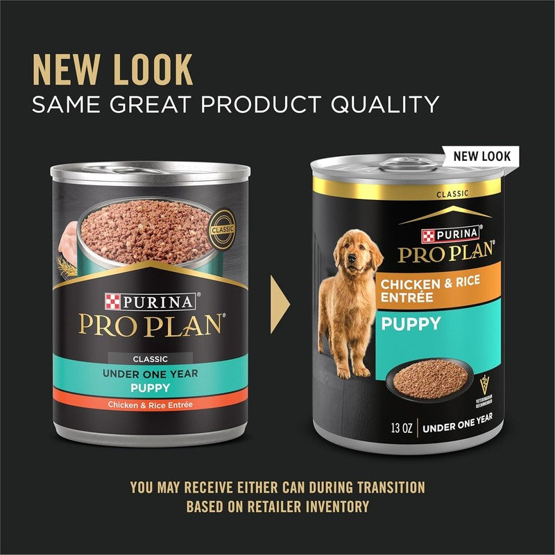 Purina Pro Plan Wet Puppy Food Pate, Wet Food Classic Chicken and Rice Entrée - (Pack of 12) 13 oz. Cans: Canned Wet Pet Food: Pet Supplies: Amazon.com