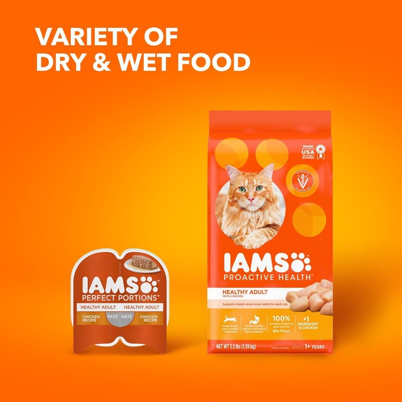 IAMS Proactive Health Healthy Adult Dry Cat Food with Chicken, 22 lb. Bag : Pet Supplies