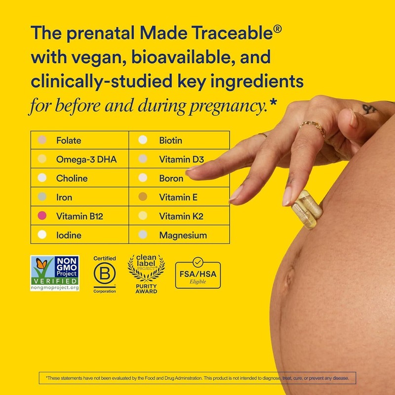 Ritual Essential for Women Prenatal Multivitamin: Folate & Choline for Neural Tube Support, Omega-3 DHA for Fetal Brain Development, Iron, Calcium-Helper D3 & K2, Non-GMO, Vegan, Citrus, 30 Days : Health & Household
