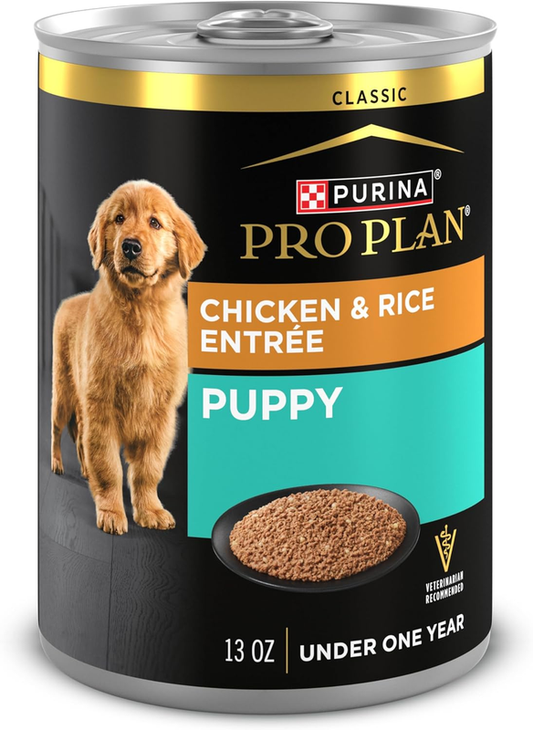 Purina Pro Plan Wet Puppy Food Pate, Wet Food Classic Chicken and Rice Entrée - (Pack of 12) 13 oz. Cans: Canned Wet Pet Food: Pet Supplies: Amazon.com