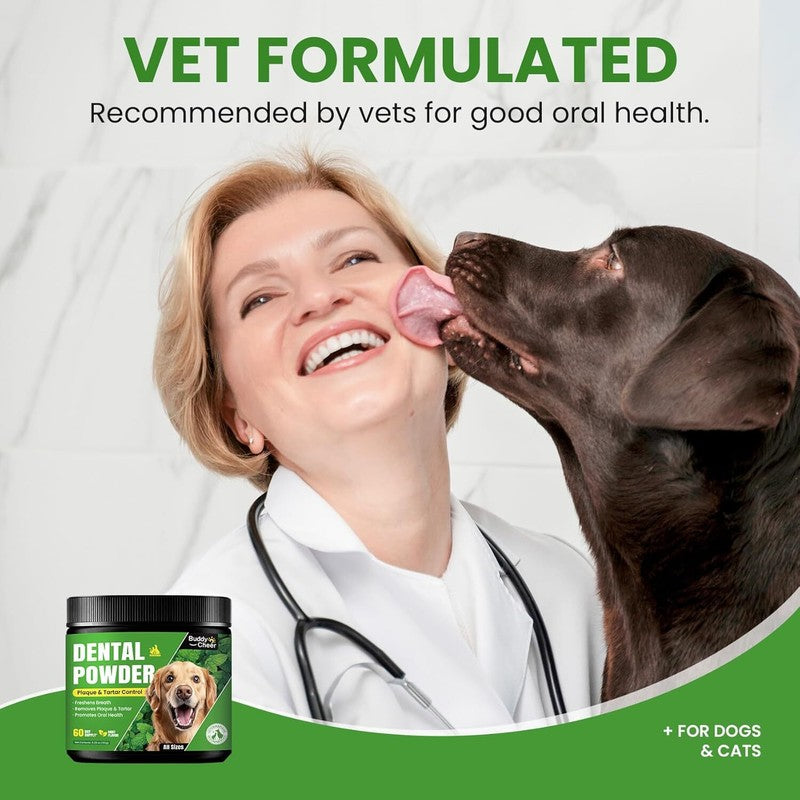 Dog Teeth Cleaning Powder, Dog Dental Powder and Cats Breath Freshener, Plaque Off Pet Tooth Cleaning lab co, Bad Breath & Tartar Remover for Dogs, Dog Teeth Cleaning with Enzymes- 60-Day Supply -Mint : Pet Supplies