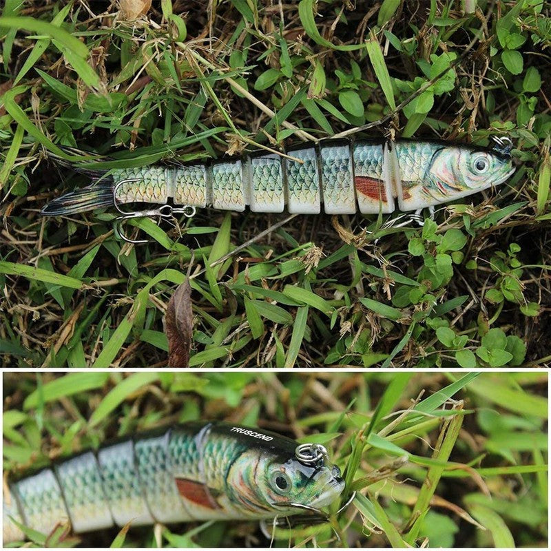 TRUSCEND Fishing Lures for Bass Trout Multi Jointed Swimbaits Slow Sinking Bionic Swimming Lures Bass Freshwater Saltwater Bass Lifelike Fishing Lures Kit : Sports & Outdoors