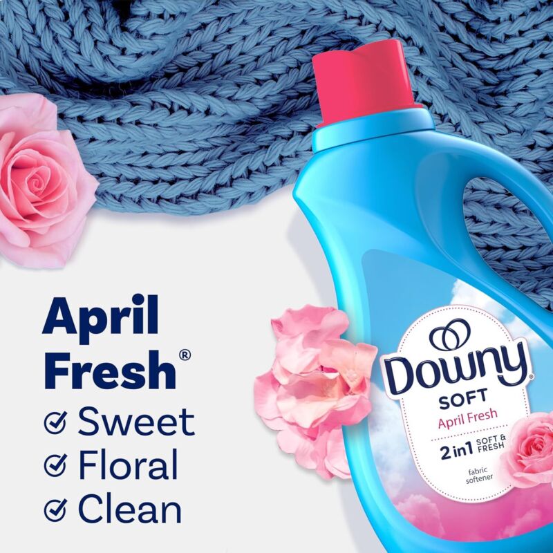 Downy Fabric Softener Liquid, April Fresh Scent, 111 fl oz, 150 Loads : Health & Household