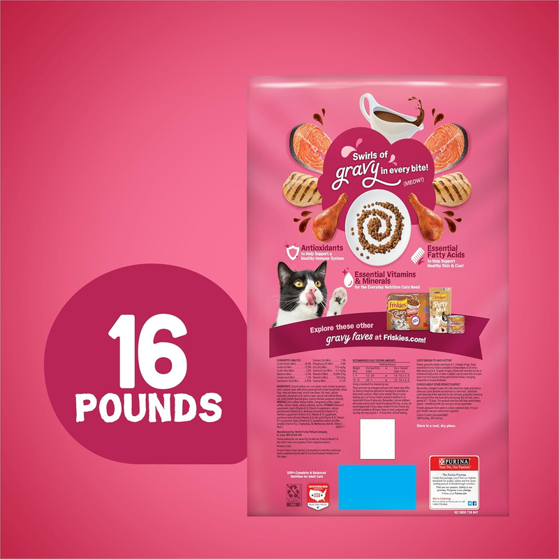 Purina  Dry Cat Food, Gravy Swirlers - 16 Lb. Bag