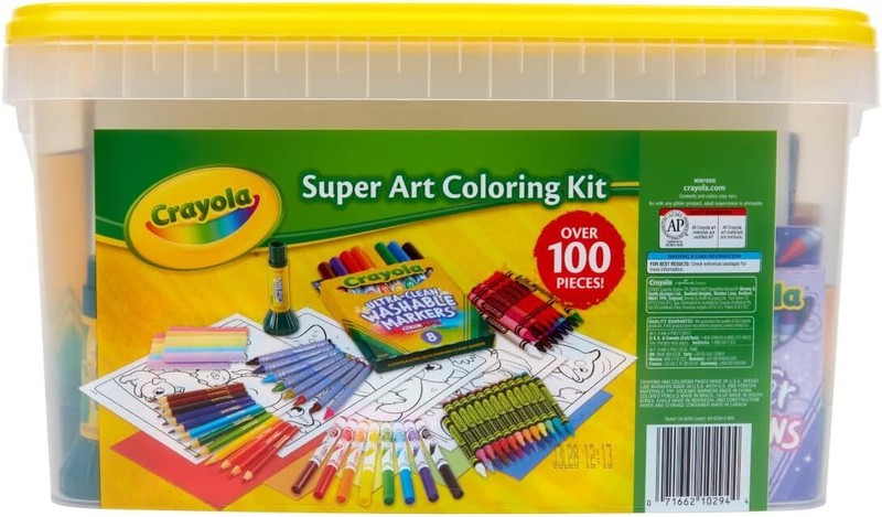 Crayola Super Art Coloring Kit (100+ Pcs), Arts & Crafts Set for Kids, Coloring Supplies, Arts & Crafts Set, Gifts for Kids [Amazon Exclusive] : Toys & Games