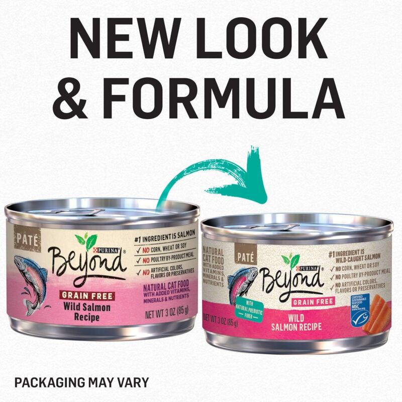 Purina Beyond Wild Salmon Recipe Grain Free Wet Cat Food Pate - (Pack of 12) 3 oz. Cans : Pet Supplies