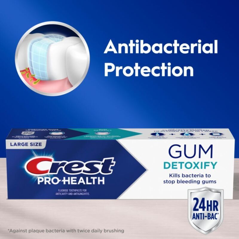 Crest Pro-Health Gum Detoxify Deep Clean Toothpaste, 4.8 oz Pack of 3 - Anticavity, Antibacterial Flouride Toothpaste, Clinically Proven, Gum and Enamel Protection, Plaque Control : Health & Household