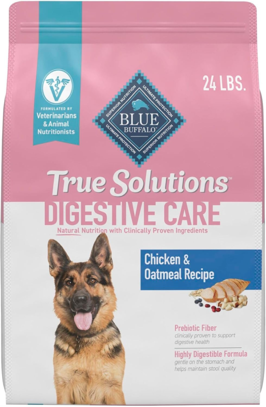 Blue Buffalo True Solutions Digestive Care Natural Dry Dog Food for Adult Dogs, Chicken, 24-lb. Bag