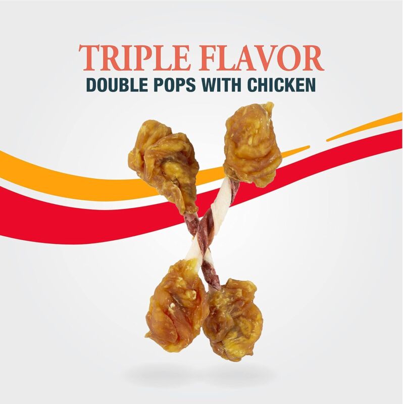 Good 'n' Fun Triple Flavor Double Pops with Chicken, Gourmet Dog Snacks, 5.5 Ounces : Grocery & Gourmet Food