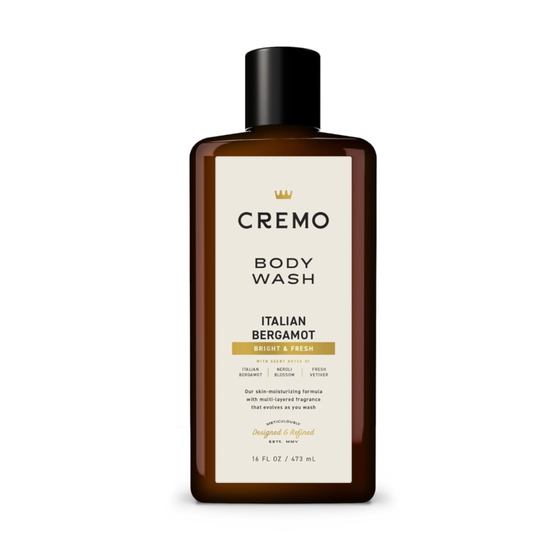 Cremo Body Wash Men, Notes of Italian Bergamot, Neroli Blossom, and Fresh Vetiver, Rich-Lathering Italian Bergamot, 16 Fl Oz : Beauty & Personal Care