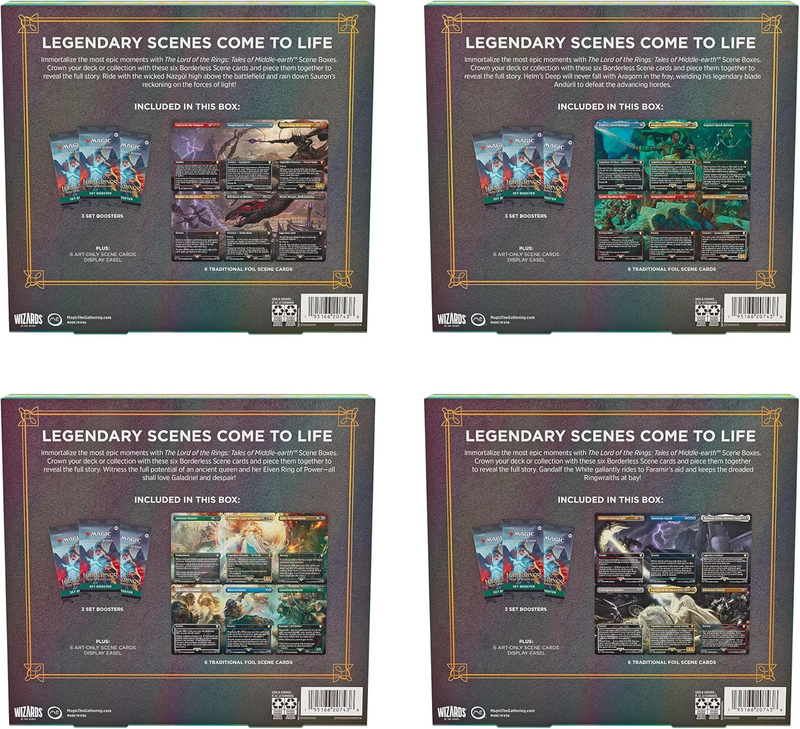 The Lord of The Rings: Tales of Middle-Earth Scene Boxes - All 4 for Magic: The Gathering : Toys & Games