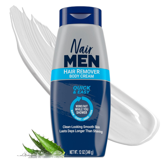 Nair Men Body Cream Hair Remover, Body Hair Removal Cream, 12 oz : Beauty & Personal Care