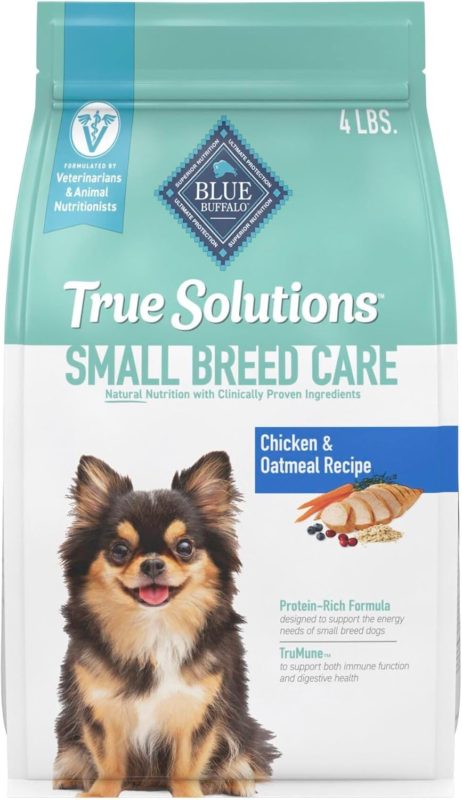 Blue Buffalo True Solutions Small Breed Care Natural Dry Dog Food for Adult Small Breed Dogs, Chicken, 4-lb. Bag