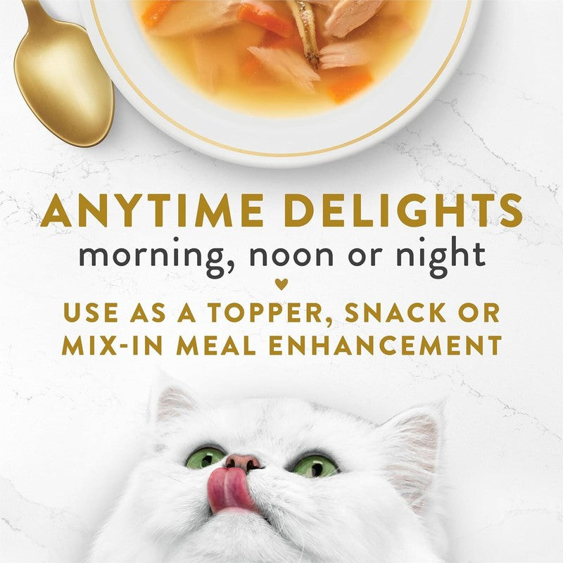 Purina Fancy Feast Lickable Wet Cat Food Broth Topper Classic With Tuna, Anchovies and Whitefish - (Pack of 16) 1.4 oz. Pouches : Pet Supplies