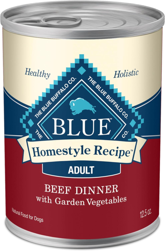 Blue Buffalo Homestyle Recipe Adult Wet Dog Food, Made with Natural Ingredients, Beef Dinner With Garden Vegetables, 12.5-oz Cans (12 Count): Pet Supplies: Amazon.com