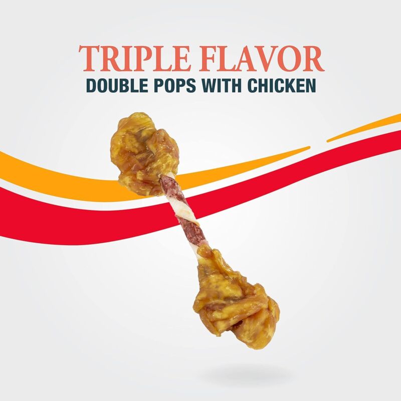 Good 'n' Fun Triple Flavor Double Pops with Chicken, Gourmet Dog Snacks, 5.5 Ounces : Grocery & Gourmet Food