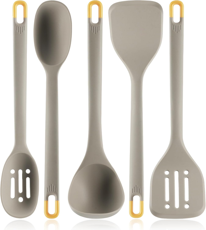 MOACC Silicone Kitchen Utensils Set 13" Heat Resistant BPA-Free Nonstick Light G