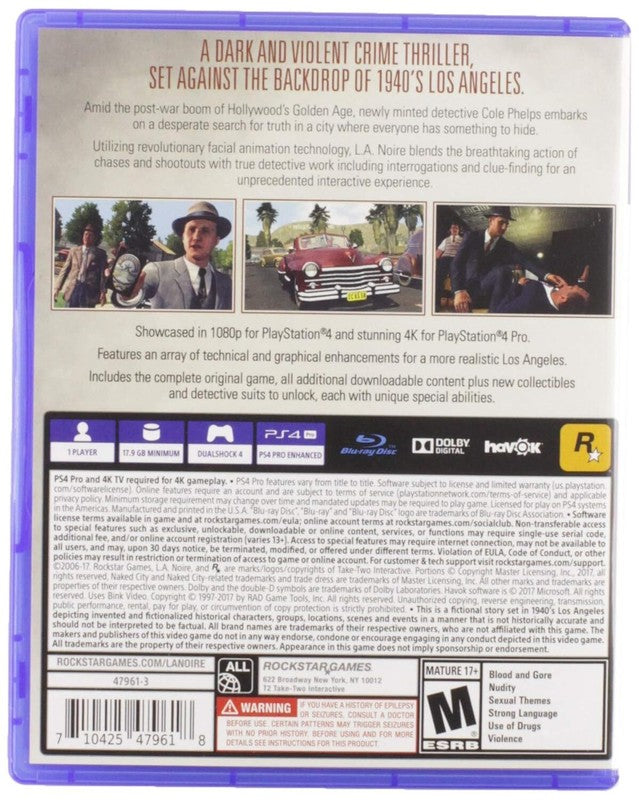 L.A. Noire - PlayStation 4 : Take 2 Interactive: Everything Else
