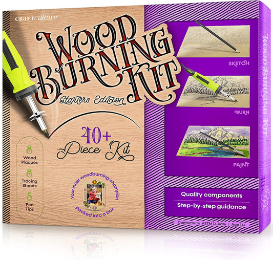 Beginners Wood Burning Kit for Kids and Teenage Boys & Girls Cool Gifts for Boy or Girl Craft Projects Birthday Gift Idea for Older Children Teen Woodburning DIY Hobby Kits Art Activities