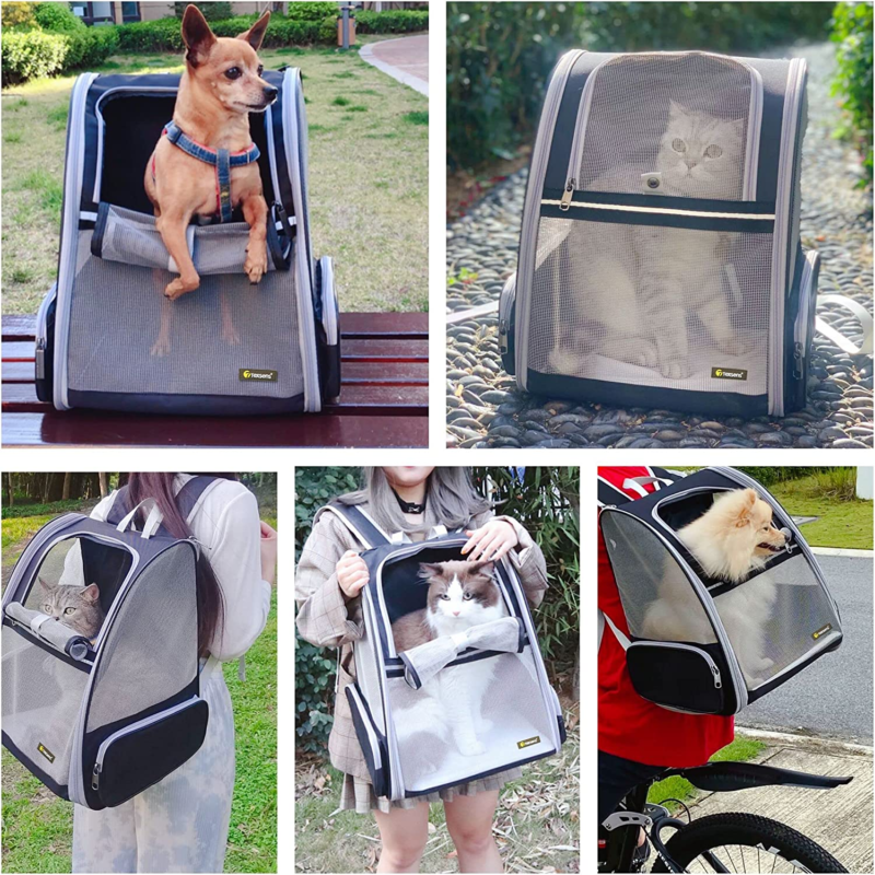 Texsens Innovative Traveler Bubble Backpack Pet Carriers for Cats and Dogs (Black) : Pet Supplies