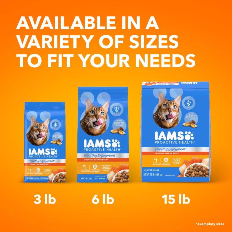 Iams Healthy Enjoyment Dry Cat Food Chicken & Salmon Recipe, 3 lb. Bag