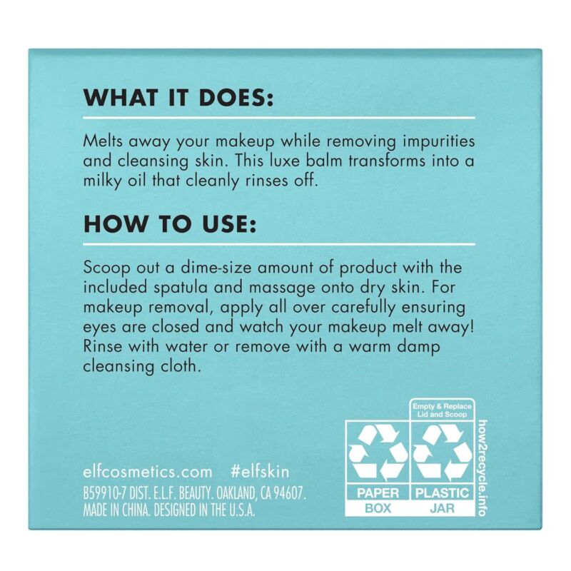 e.l.f. SKIN Holy Hydration Cleansing Balm Makeup Remover with Hyaluronic Acid