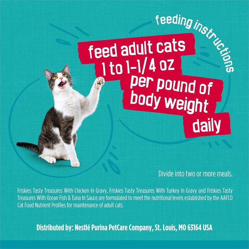 Purina Friskies Wet Cat Food Variety Pack, Tasty Treasures Prime Filets (With Ocean Fish and Tuna, With Chicken and With Turkey) - (Pack of 12) 5.5 oz. Cans : Dry Pet Food : Pet Supplies