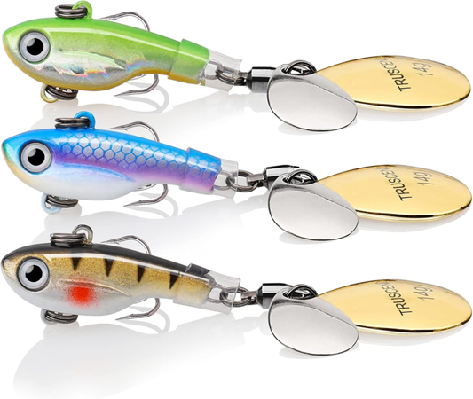 TRUSCEND Tail Spinner Fishing Lures, 2.6" 0.5oz Fishing Spoons with Rotating Swimbaits for Bass Pike Walleye, Freshwater Saltwater Fishing Baits, Fishing Gifts for Men Dad : Sports & Outdoors