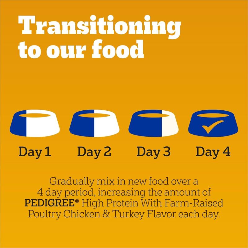 PEDIGREE High Protein Adult Dry Dog Food Chicken and Turkey Flavor Dog Kibble, 3.5 lb. Bag : Pet Supplies