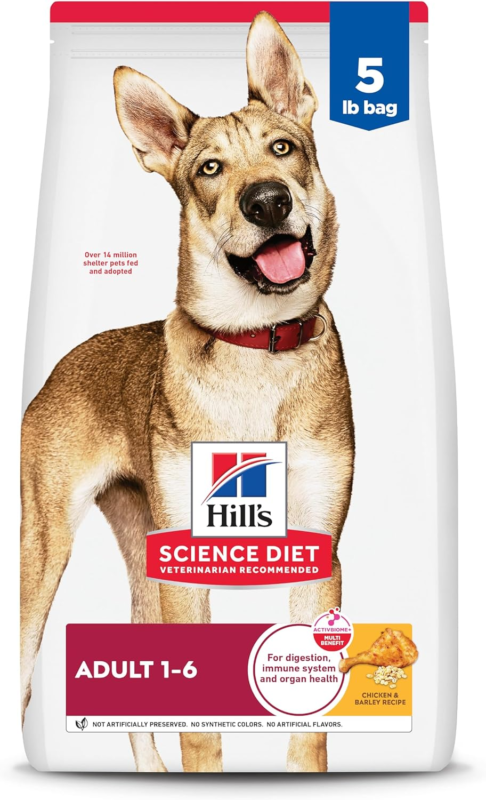 Hill's Science Diet Adult 1-6, Adult 1-6 Premium Nutrition, Dry Dog Food, Chicken & Barley, 5 lb Bag : Pet Supplies