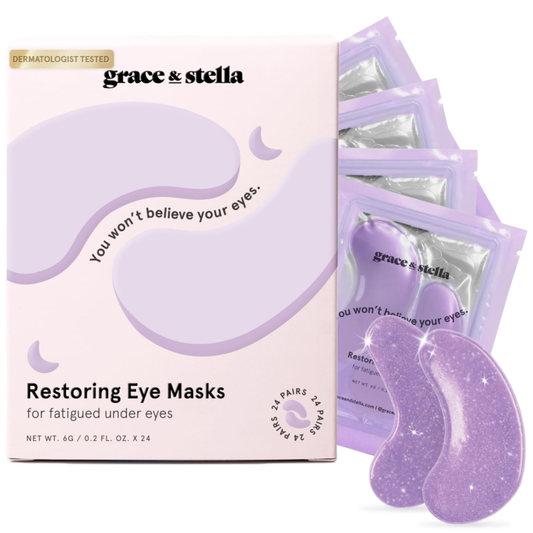grace & stella Under Eye Patches for Puffy Eyes and Dark Circles (Retinol, 24 Pairs) Restoring Gel Under Eye Masks with Hyaluronic Acid - Vegan Cruelty-Free Skincare Birthday Gifts for Women : Beauty & Personal Care