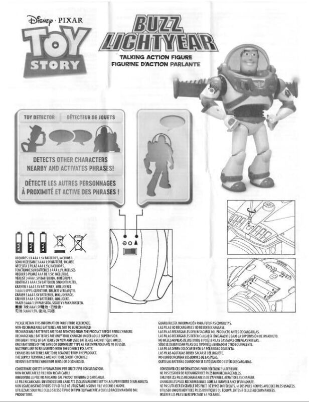 Disney Store Official Buzz Lightyear Interactive Talking Action Figure from Toy Story, Features 10+ English Phrases, Interacts with Other Figures and Toys : Toys & Games