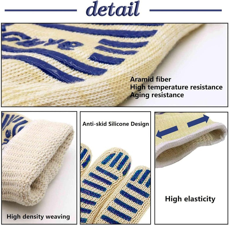 Oven Gloves, Heat Resistant 540 Degrees Grilling Gloves, Hot Surface Handler Non-Slip Silicone Oven Mitts with Fingers, BBQ Gloves for Cooking/Kitchen/Baking, Pack of 2 : Patio, Lawn & Garden