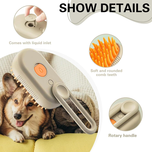 4 in 1 Cat Steam Brush for Shedding, Rechargeable Steam Pet Brush for Dog and Cat, Anti-Static, Massage, Cleaning, Shedding & Combing All In One!(Brown) : Beauty & Personal Care