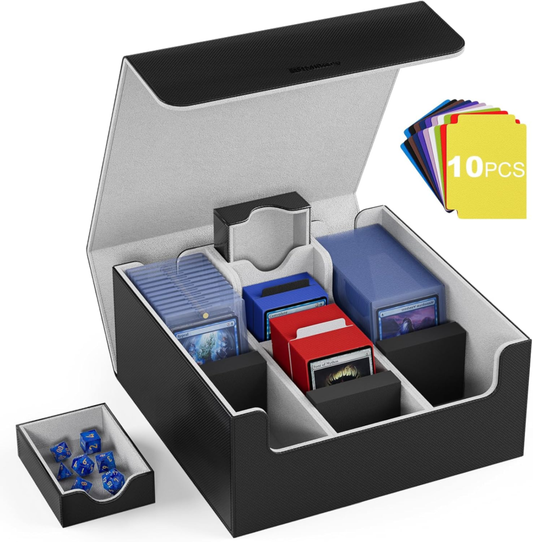 Mlikero Card Deck Case, Trading Card Storage Box for Magnetic Cards Holder and Hard Plastic Cards Protectors, Leather Magnetic Closure Deck Box Fit for MTG, TCG : Toys & Games