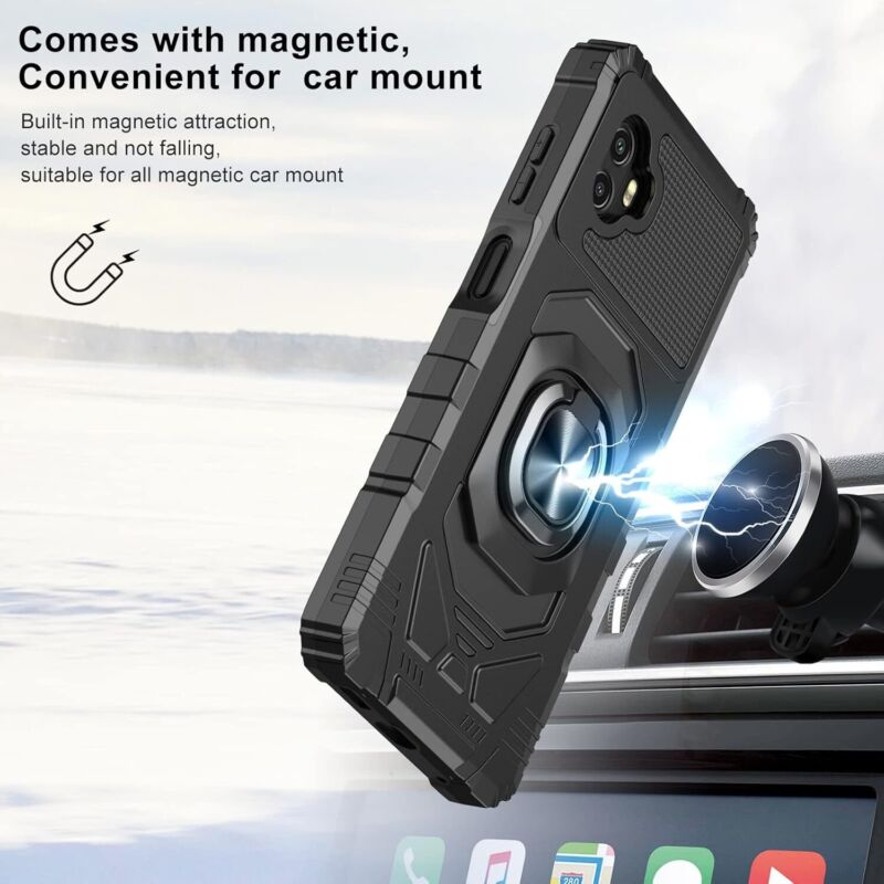 Ailiber for Samsung Galaxy Xcover6 Pro Case, Military Grade Drop Tested, Heavy Duty Shockproof Protective Phone Cover with Ring Kickstand, Tempered Glass Screen Protector, Black : Cell Phones & Accessories